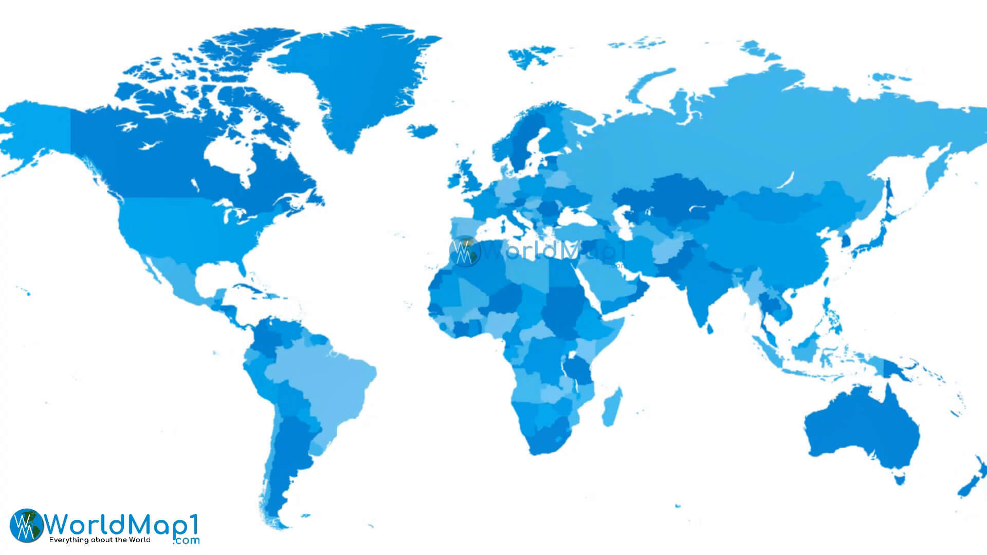 Carte vierge bleue du monde